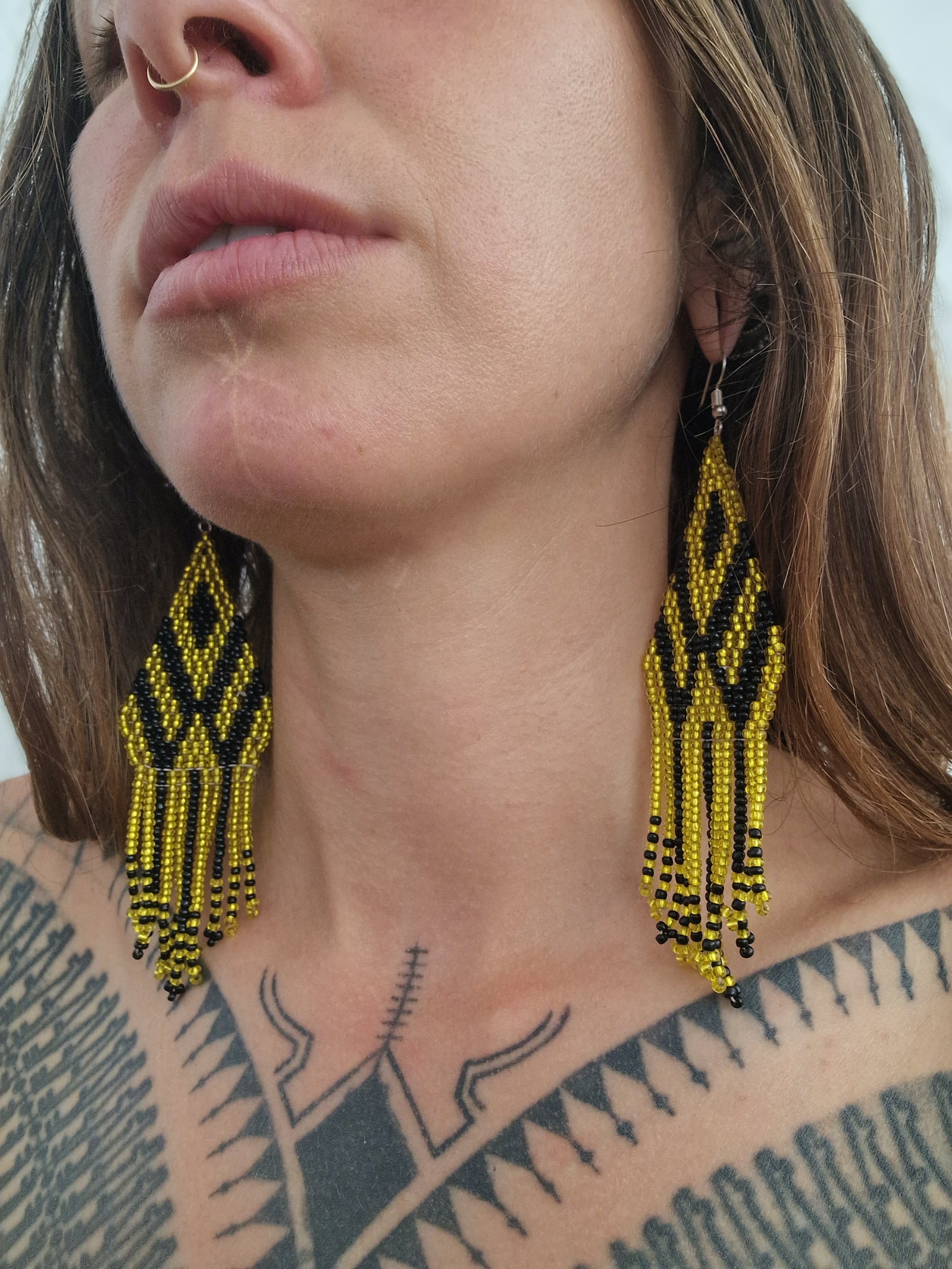 Yellow spider earring