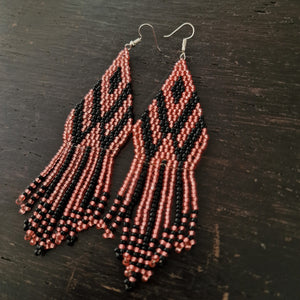 Pink spider earrings