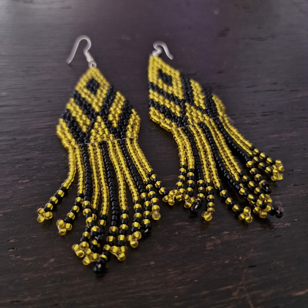 Yellow spider earring