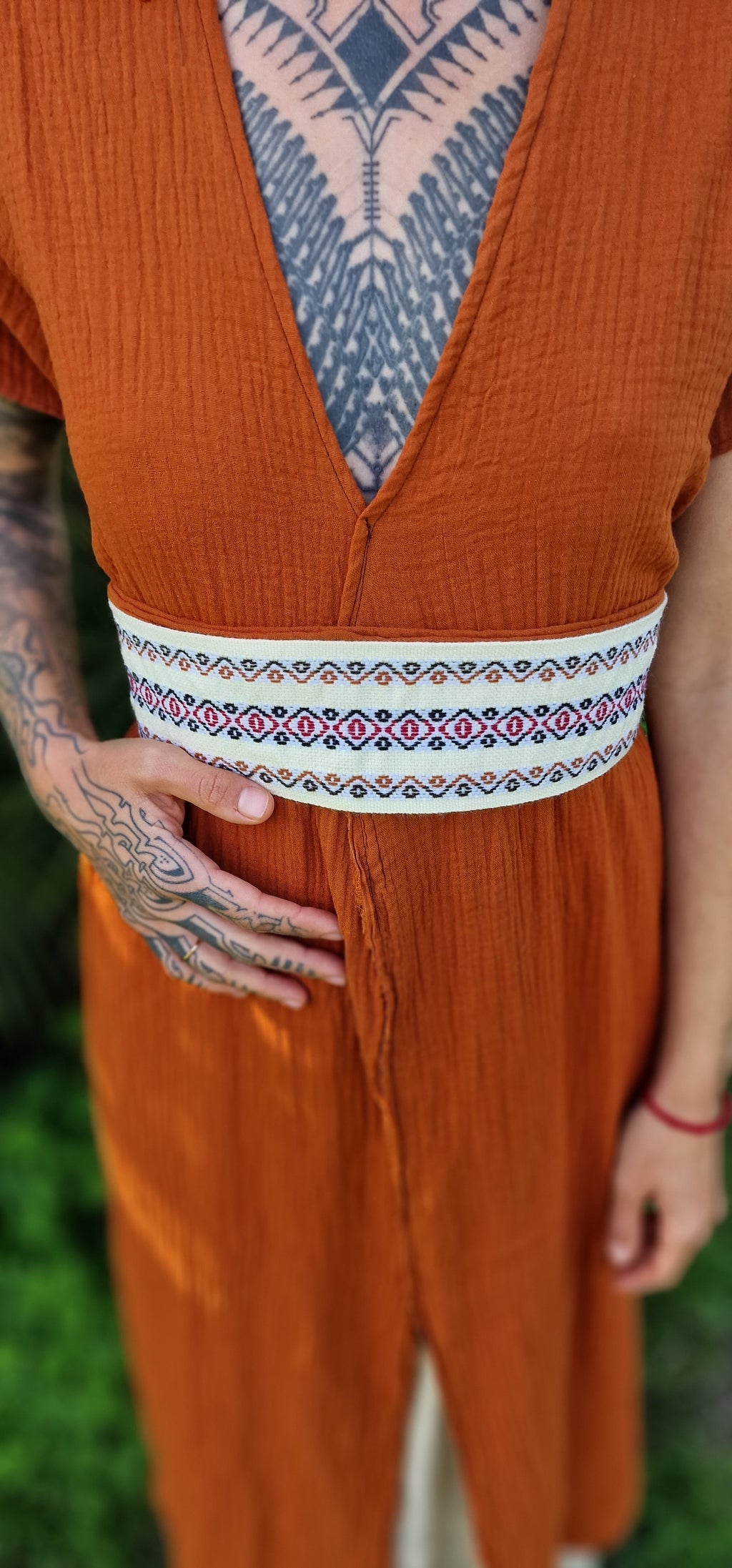 Red clay snake dress