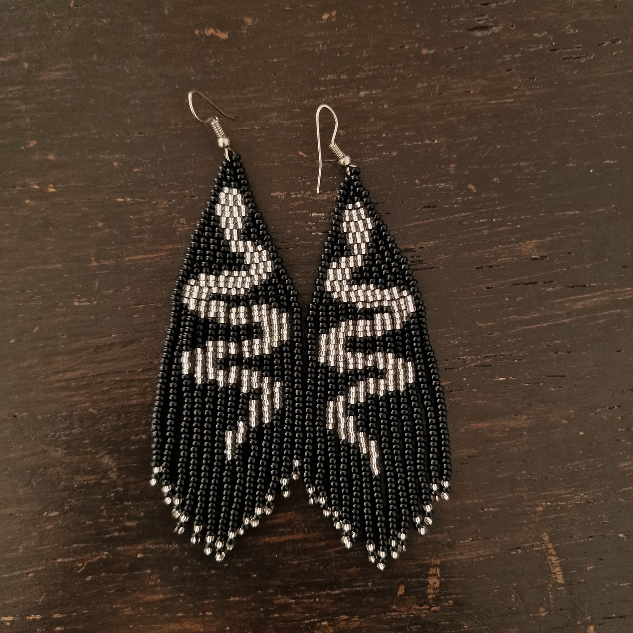 Silver snake  Beads earring